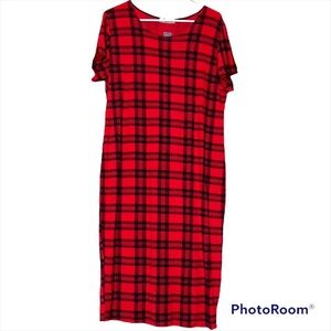 Nouvelle Collection size 20 women’s red black buffalo plaid plus size dress NWT